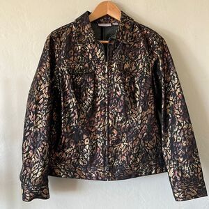 Chico’s Animal Print Denim Jacket